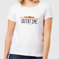 Back To The Future Outatime Plate Women's T-Shirt - White - undefined undefined