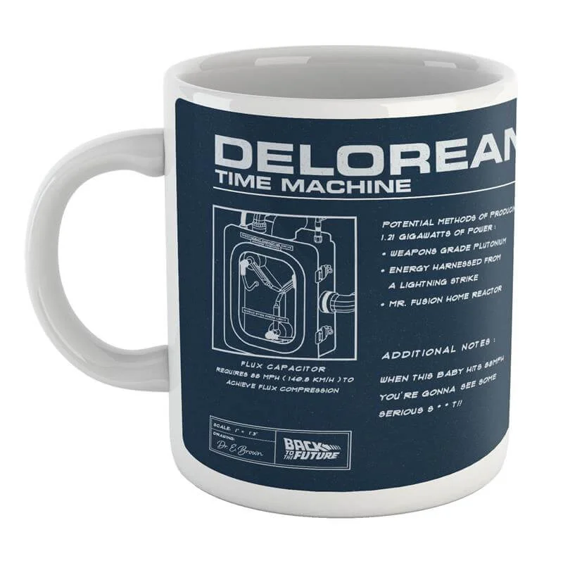Back To The Future Delorean Schematic Mug Image 1