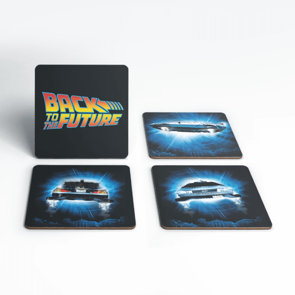 Back To The Future Delorean Time Machine Coaster Set Image 1