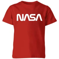 NASA Worm White Logotype Kids' T-Shirt - Red - undefined undefined