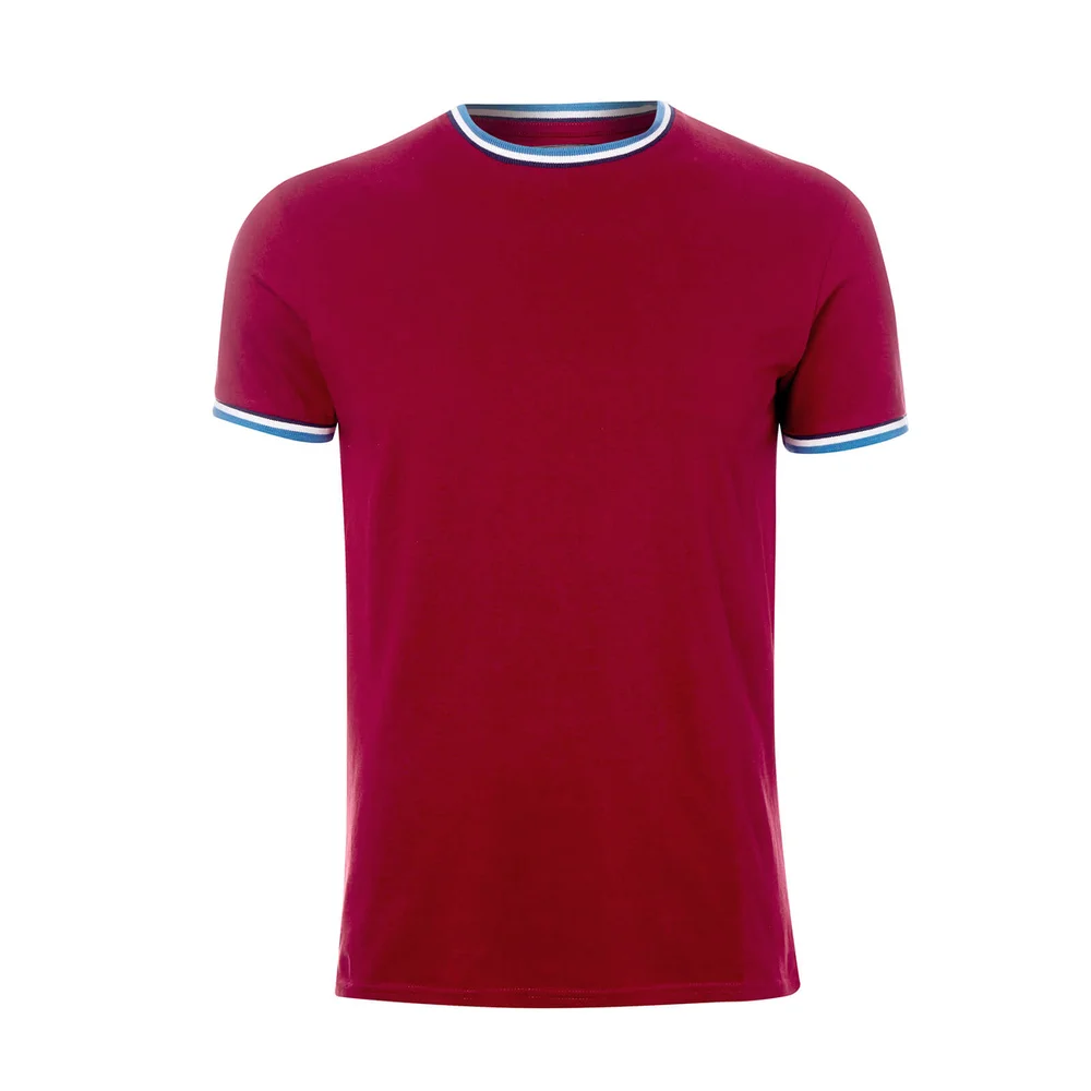 Broken Standard Men's Sacombe Tipped T-Shirt - Rich Red - S - Red Image 1