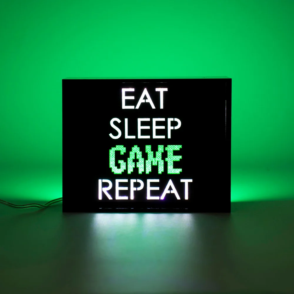 Eat Sleep Game Repeat LED Light Image 1