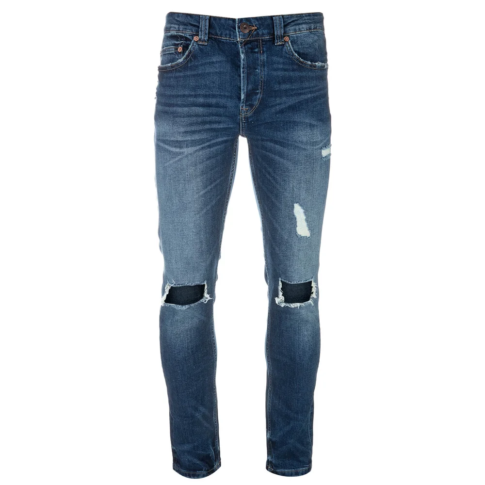 Only & Sons Men's Loom Ripped Jeans - Mid Blue Denim - W30/L32 - Blue Image 1