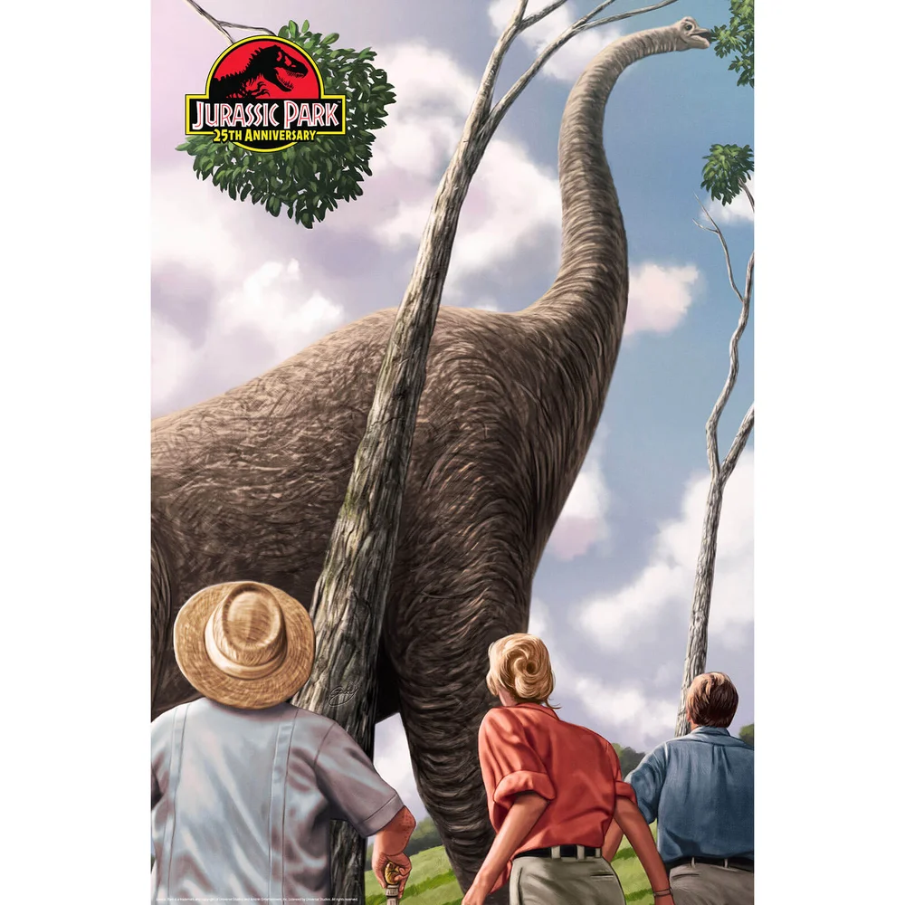 Jurassic Park 25th Anniversary Fine Art Giclee by Sam Gilbey - Zavvi Exclusive Limited Edition Image 1