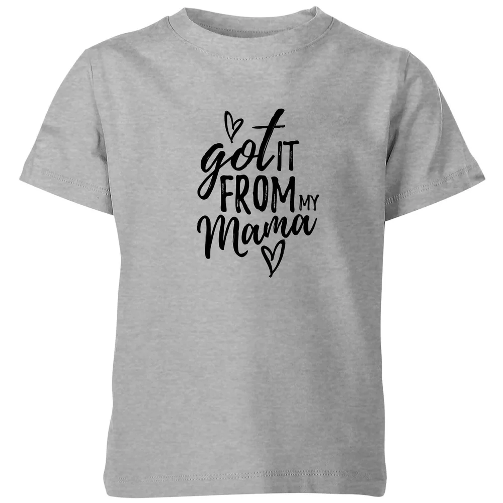 My Little Rascal Got It From Mama Kids' T-Shirt - Grey - 3-4 Years - Grey Image 1