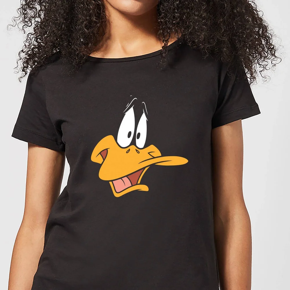 Looney Tunes Daffy Duck Face Women's T-Shirt - Black - S Image 1