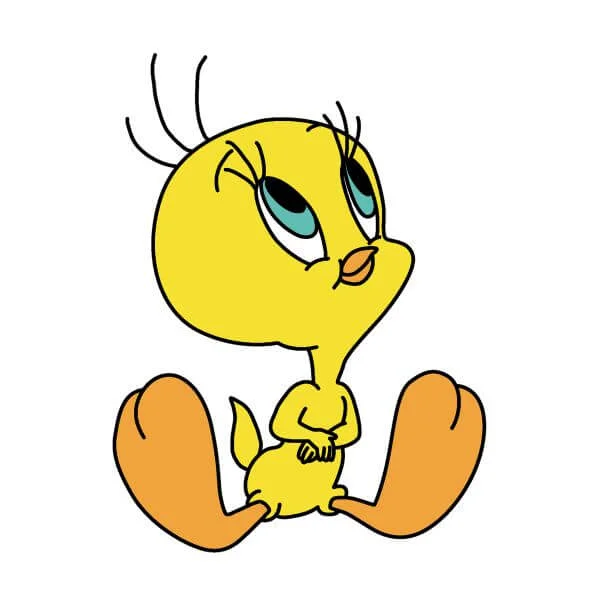 Looney Tunes Tweety Sitting Women's T-Shirt - White