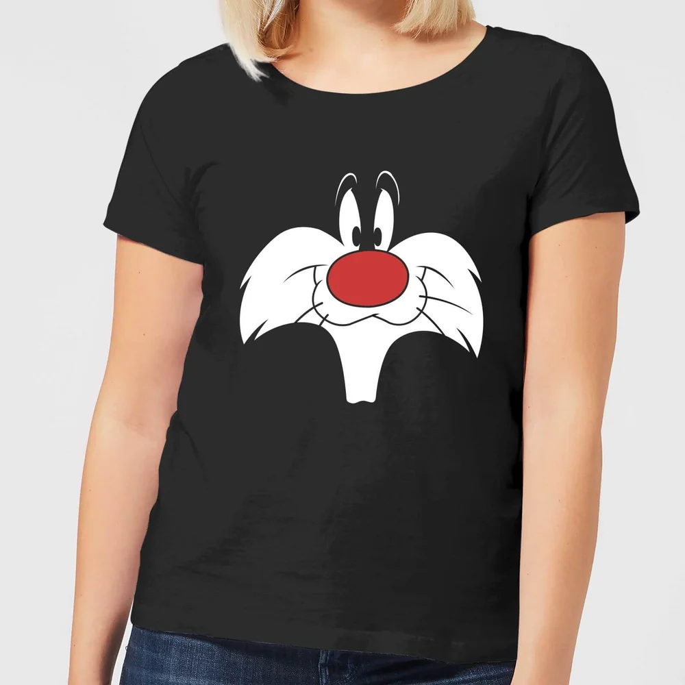 Looney Tunes Sylvester Big Face Women's T-Shirt - Black - S Image 1