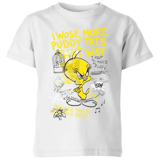 Looney Tunes Tweety Pie More Puddy Tats Kids' T-Shirt - White