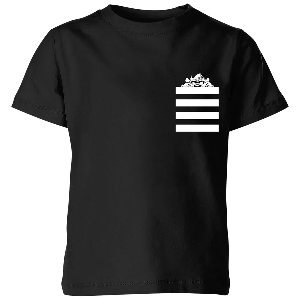 Looney Tunes Taz Stripes Pocket Print Kids' T-Shirt - Black - 3-4 Years Image 1