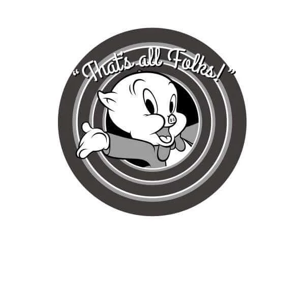 Looney Tunes That's All Folks Porky Pig Sweatshirt - White