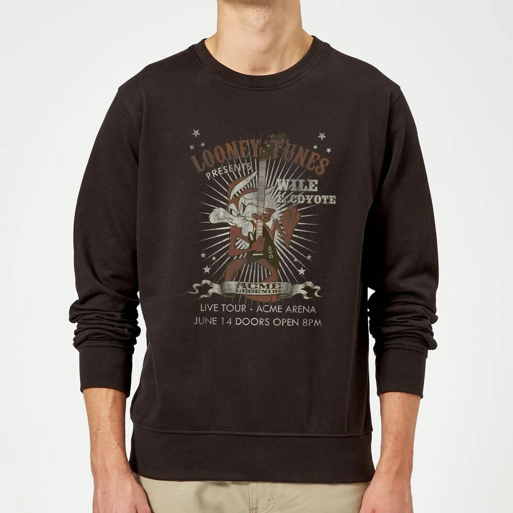 Looney Tunes Wile E Coyote Guitar Arena Tour Sweatshirt - Black - S Image 1