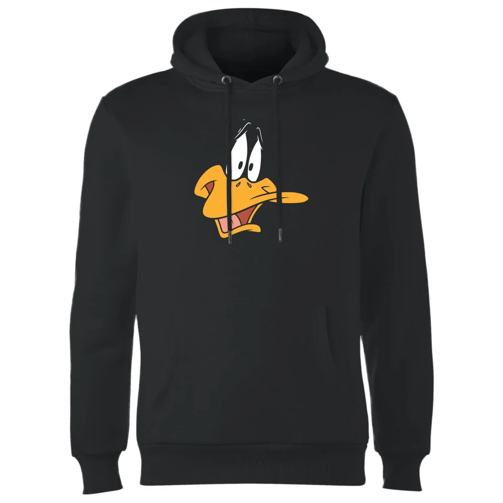 Looney Tunes Daffy Duck Face Hoodie - Black - S Image 1