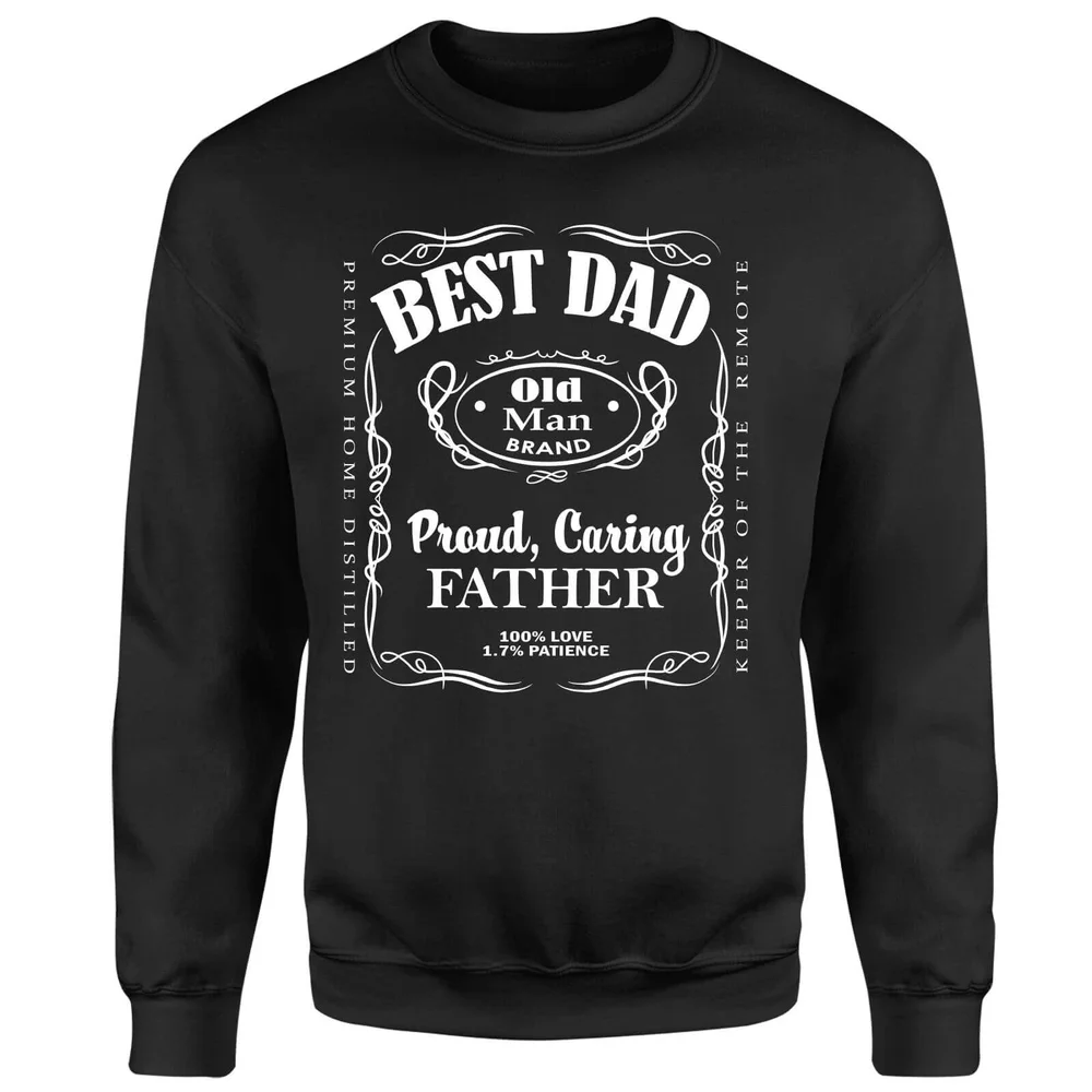 Best Dad Whiskey Label Sweatshirt - Black - S - Black Image 1