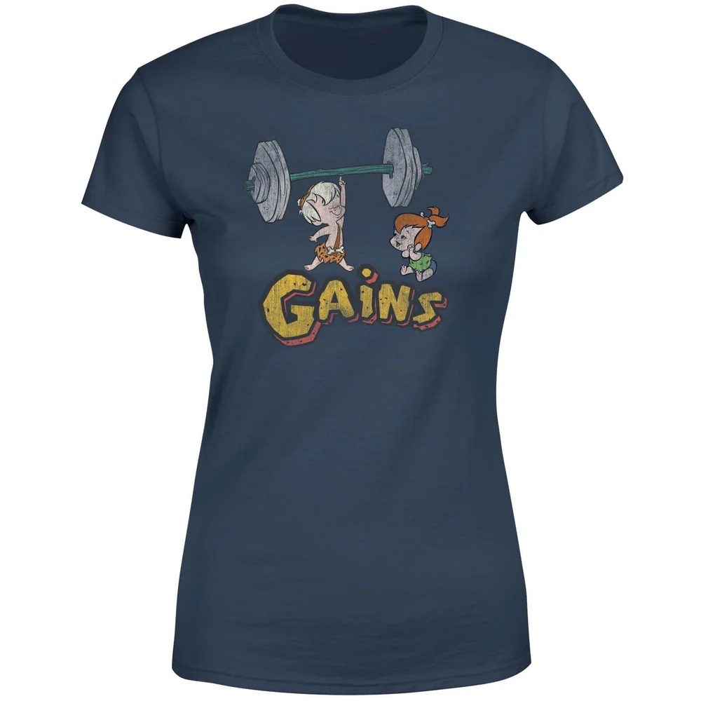 The Flintstones Distressed Bam Bam Gains Women's T-Shirt - Navy - S Image 1