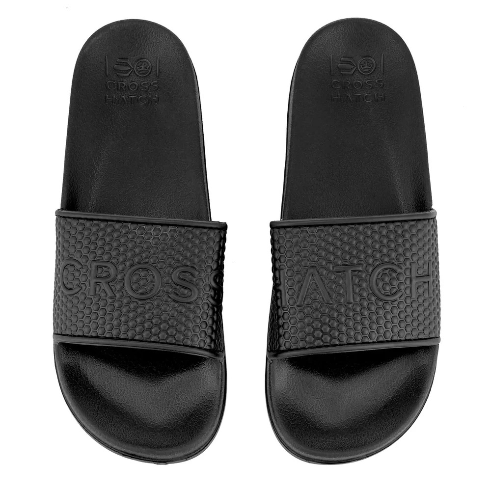 Crosshatch Men's Tulum Sliders - Black - UK 6-7 - Black Image 1