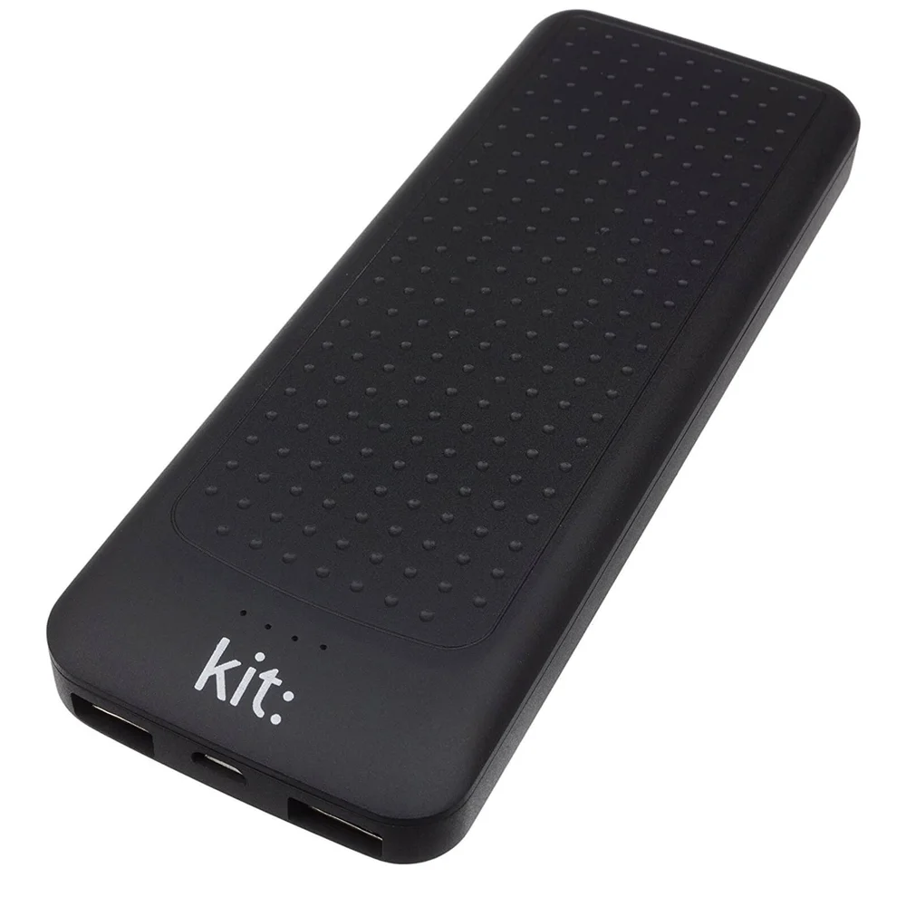 Kit 10000MAH Portable Powerbank with 2 USB Outlets for Android & Apple Smart Devices - Black Image 1