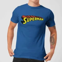 DC Superman Telescopic Crackle Logo Men's T-Shirt - Royal Blue