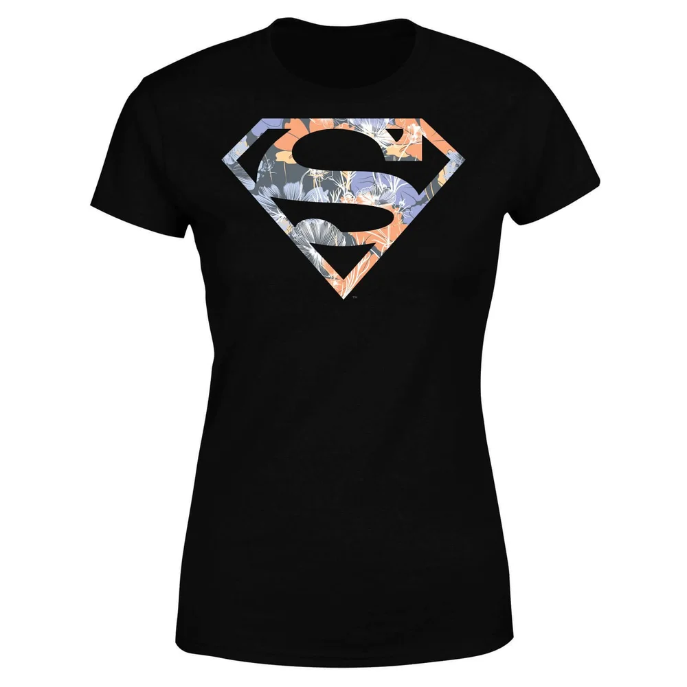 DC Originals Floral Superman Women's T-Shirt - Black - S Image 1