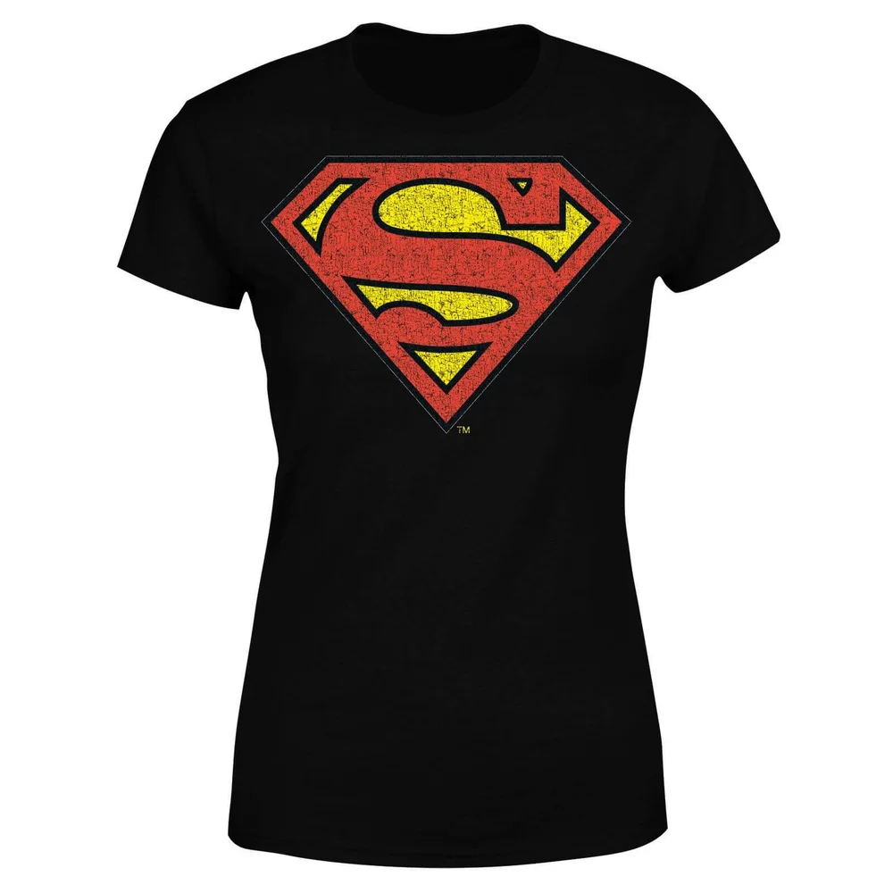 DC Originals Official Superman Crackle Logo Women's T-Shirt - Black - S Image 1