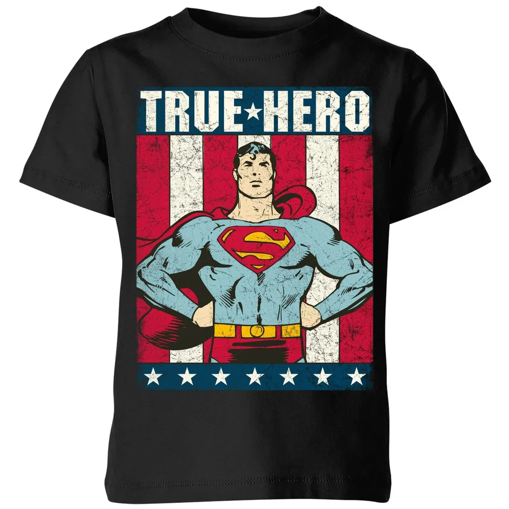 DC Originals Superman True Hero Kids' T-Shirt - Black - 3-4 Years Image 1
