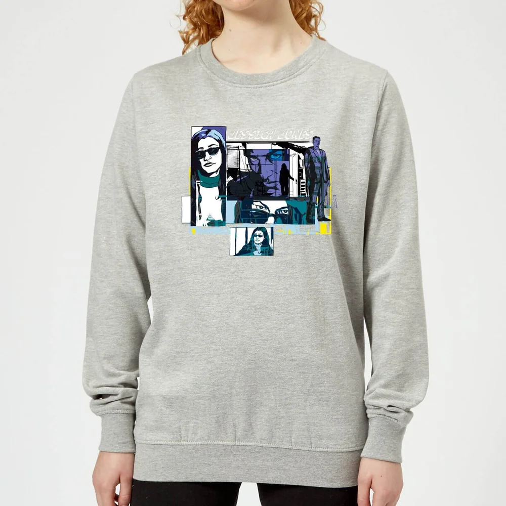 Marvel Knights Jessica Jones Comic Panels Women's Sweatshirt - Grey - 3XL - Grey Image 1