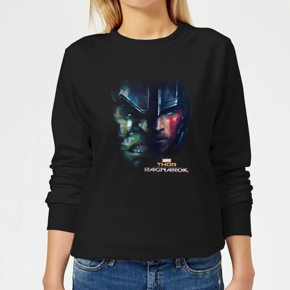 Marvel Thor Ragnarok Hulk Split Face Women's Sweatshirt - Black - S Image 1