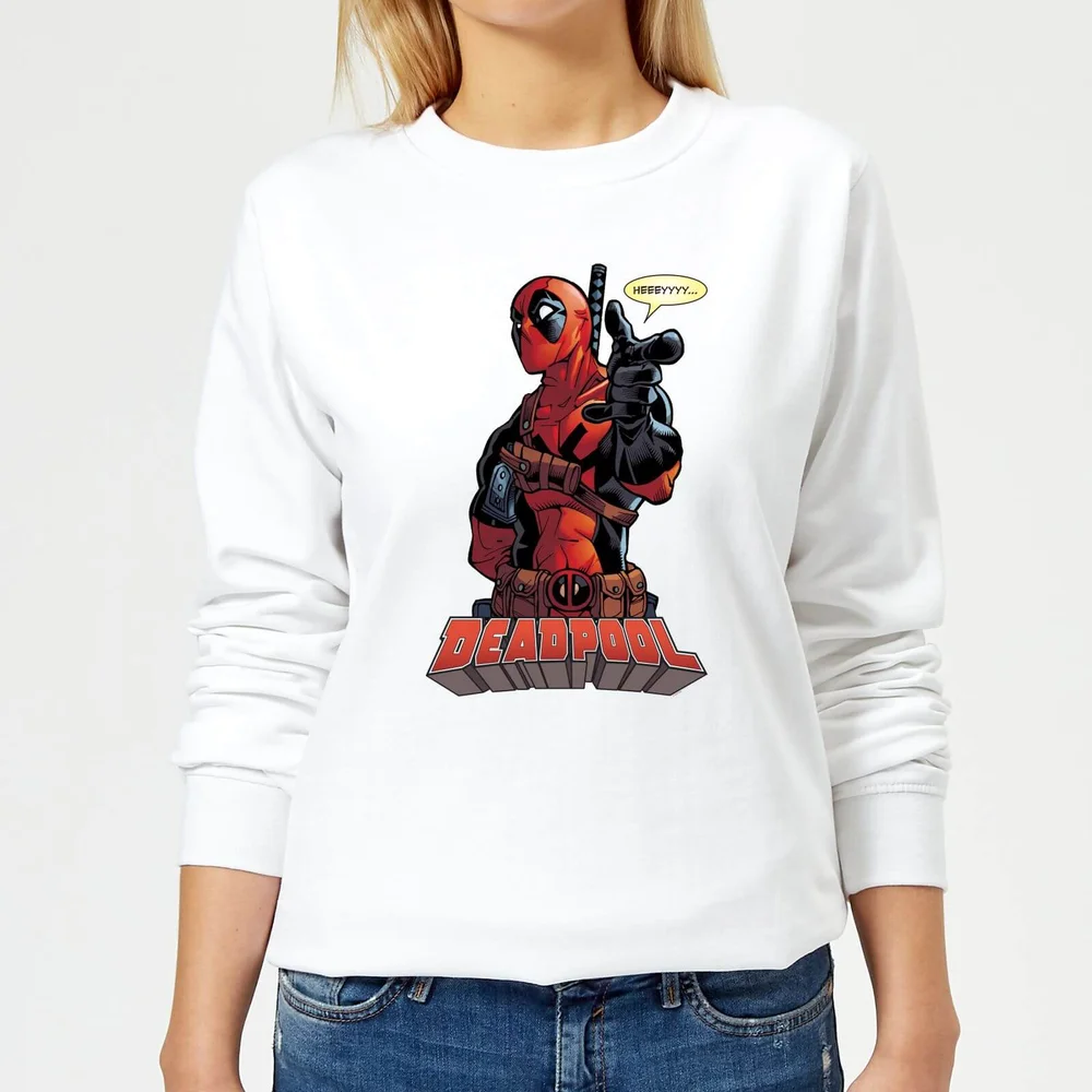 Marvel Deadpool Hey You Women's Sweatshirt - White - S - White Image 1