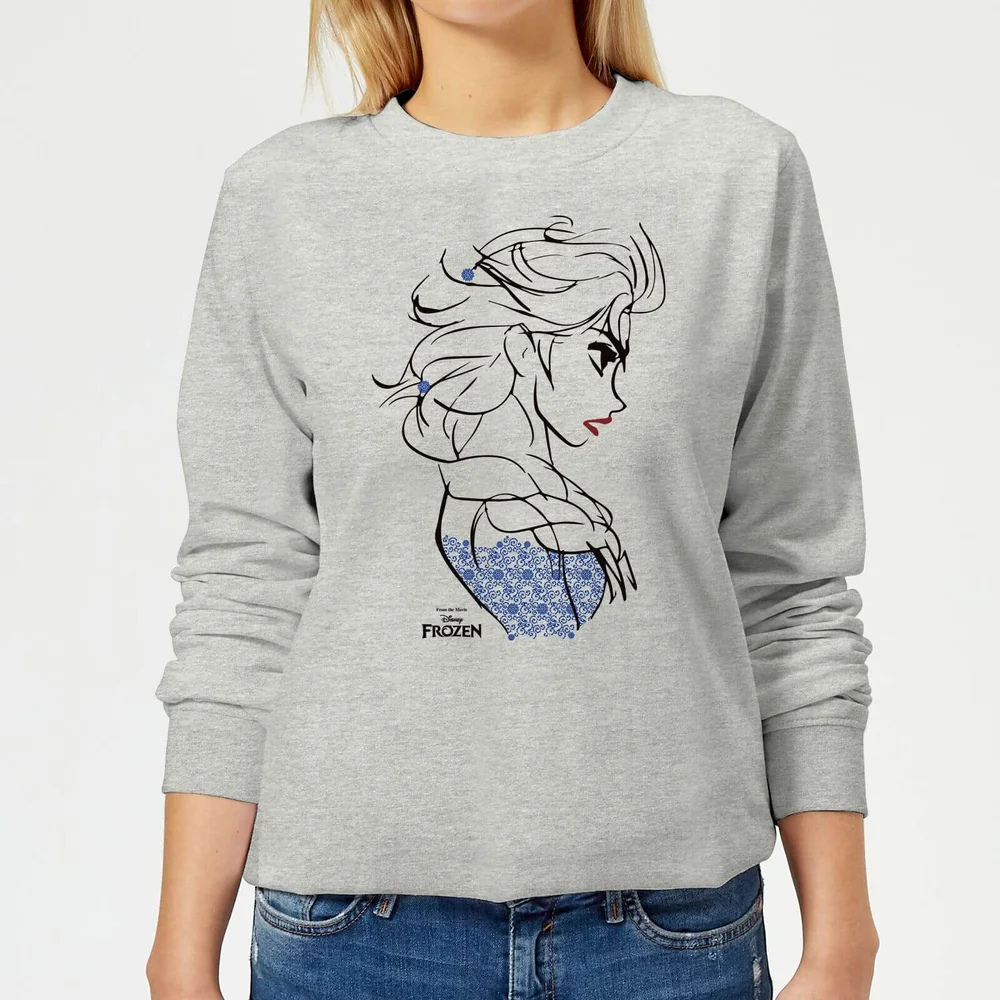 Disney Frozen Elsa Sketch Strong Women's Sweatshirt - Grey - 3XL Image 1