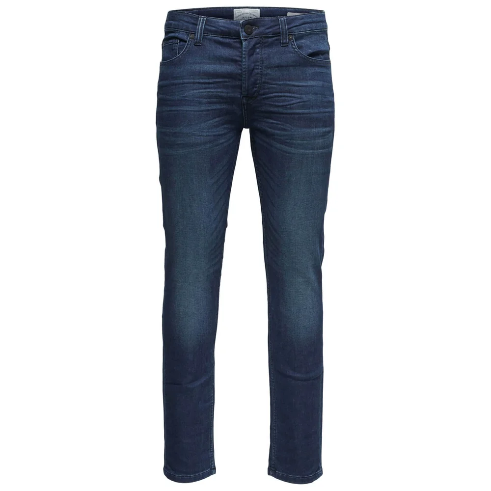 Only & Sons Men's Loom 0431 Slim Fit Jeans - Dark Blue Denim - W30/L30 - Blue Image 1