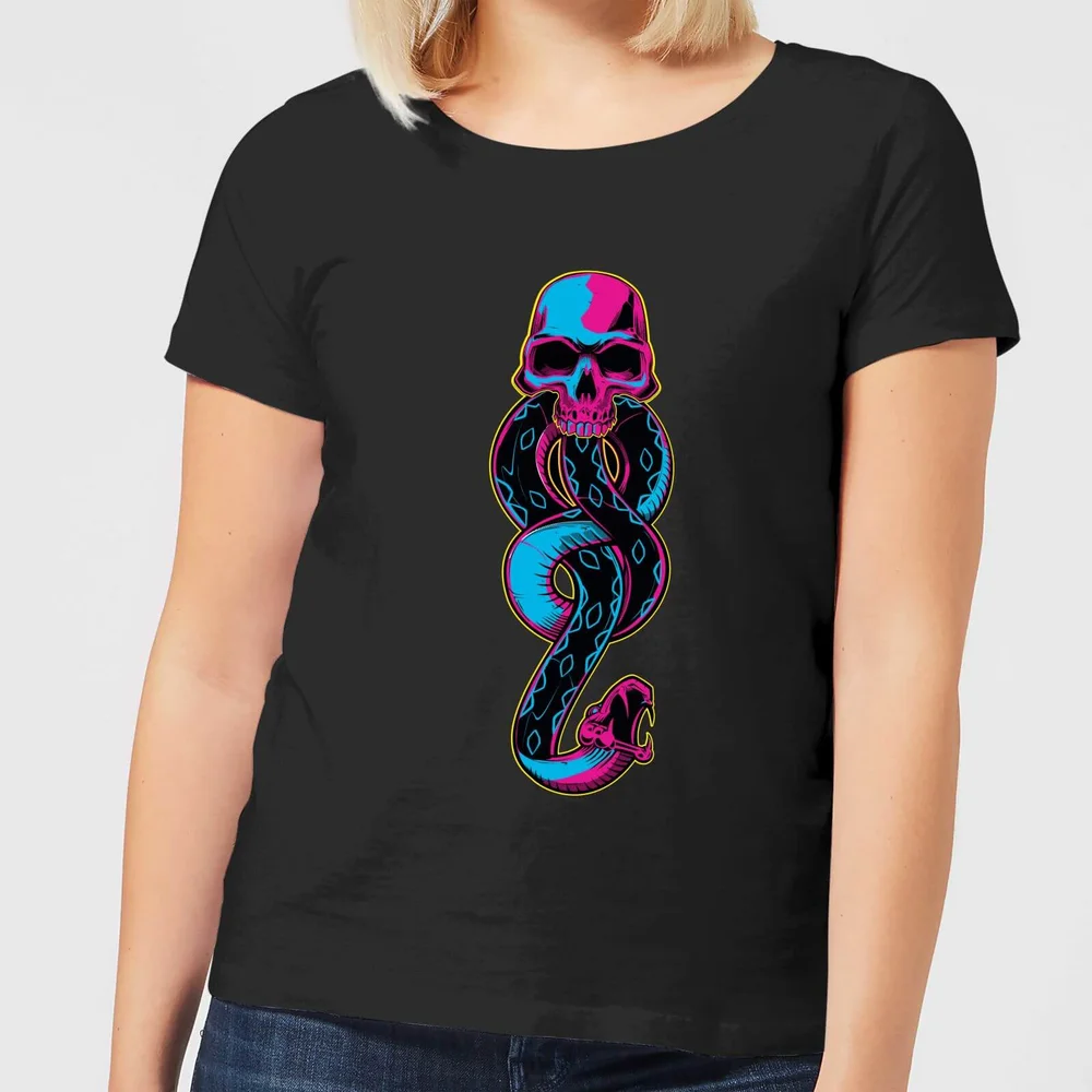 Harry Potter Neon Dark Mark Women's T-Shirt - Black - S Image 1