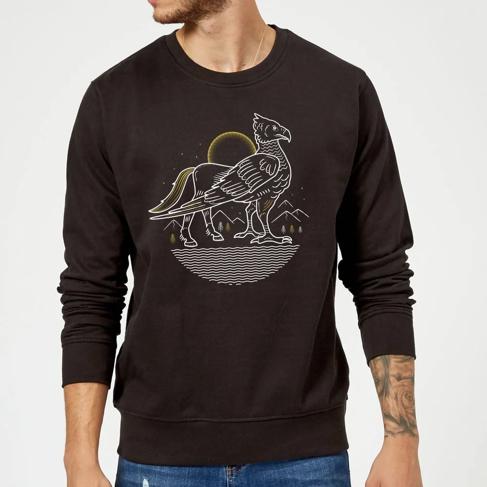 Harry Potter Buckbeak Line Art Sweatshirt - Black - S - Black Image 1