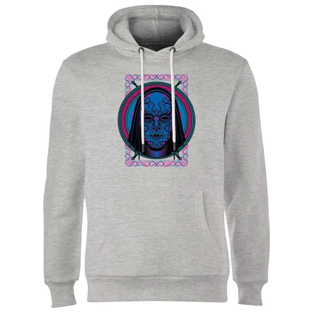 Harry Potter Neon Death Eater Mask Hoodie - Grey - S - Grey Image 1