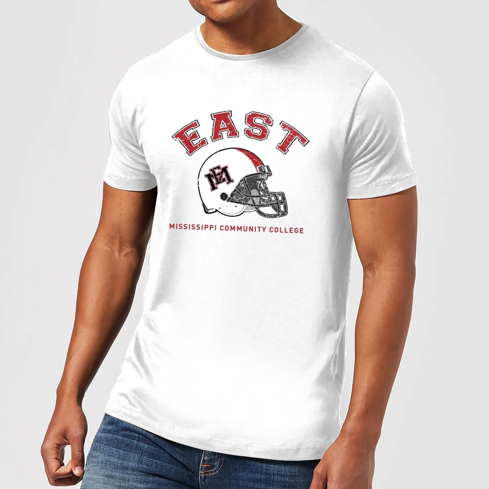 East Mississippi Community College Helmet Men's T-Shirt - White - S Image 1