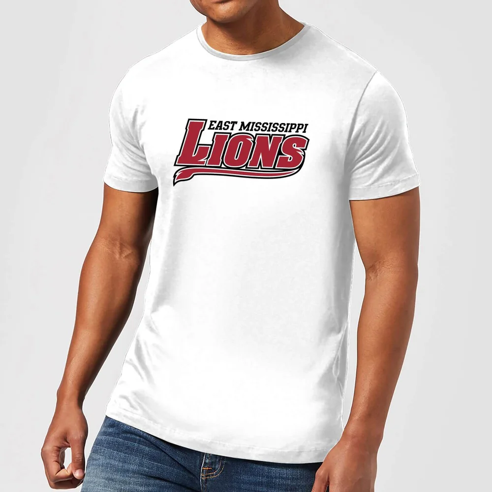 East Mississippi Community College Lions Script Logo Men's T-Shirt - White - S Image 1