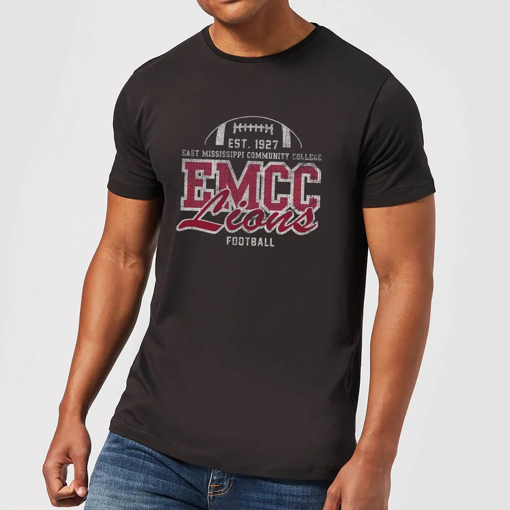 East Mississippi Community College Lions Distressed Men's T-Shirt - Black - S Image 1