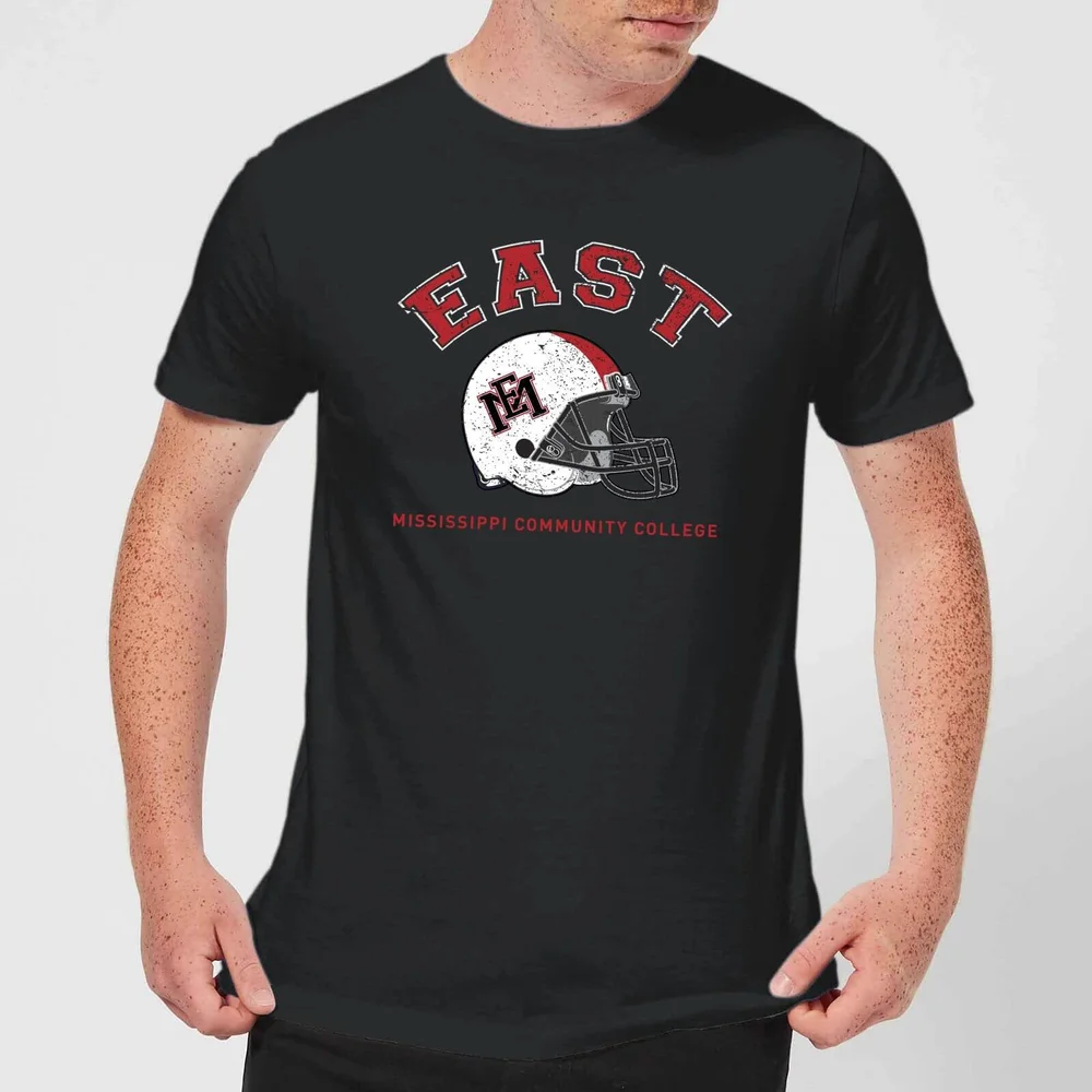 East Mississippi Community College Helmet Men's T-Shirt - Black - S Image 1