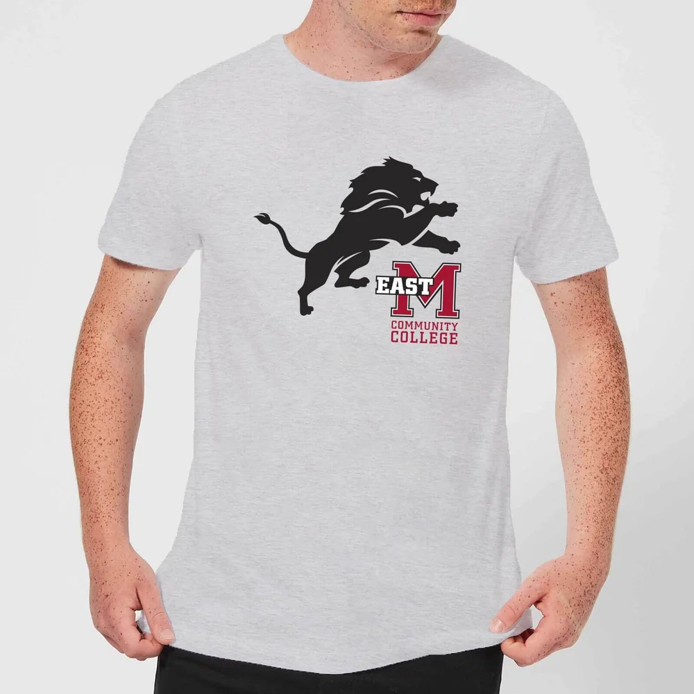 East Mississippi Community College Lion and Logo Men's T-Shirt - Grey - S Image 1