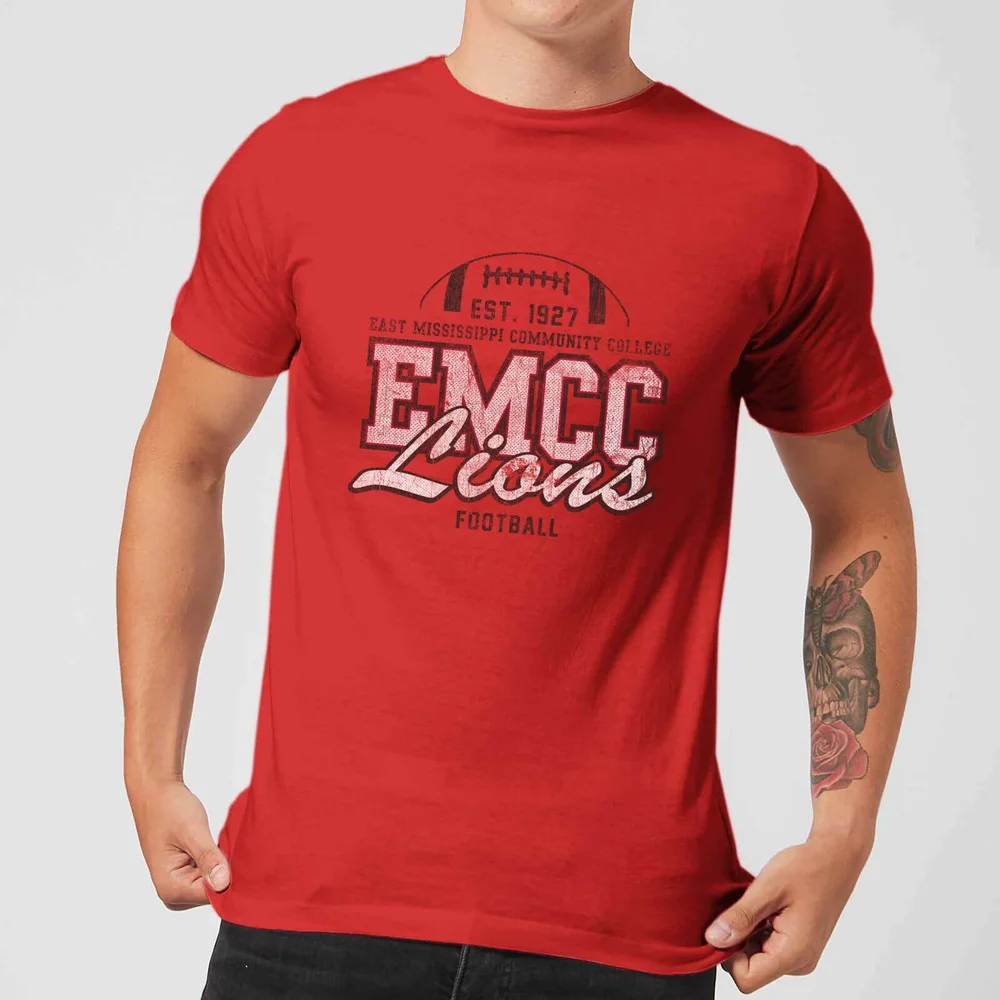 East Mississippi Community College Lions Distressed Men's T-Shirt - Red - S Image 1