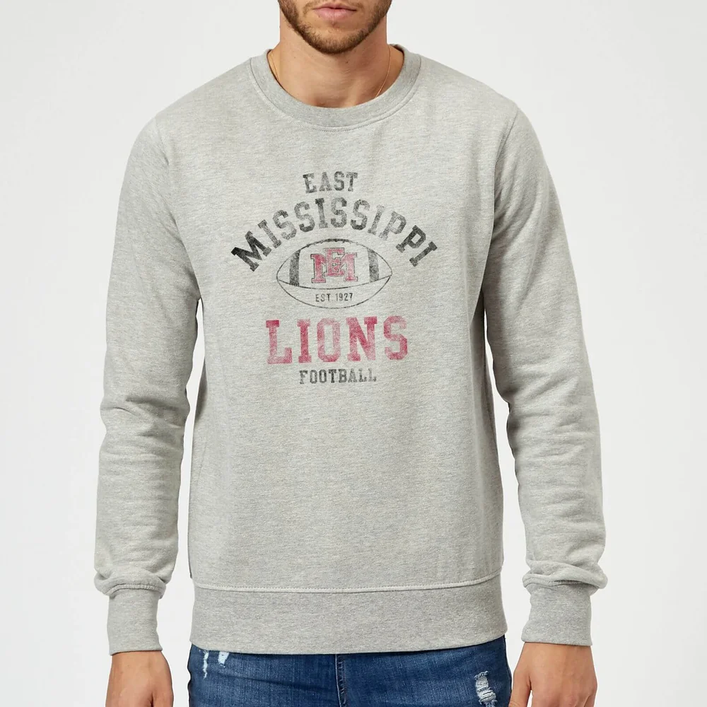 East Mississippi Community College Lions Distressed Football Sweatshirt - Grey - S Image 1