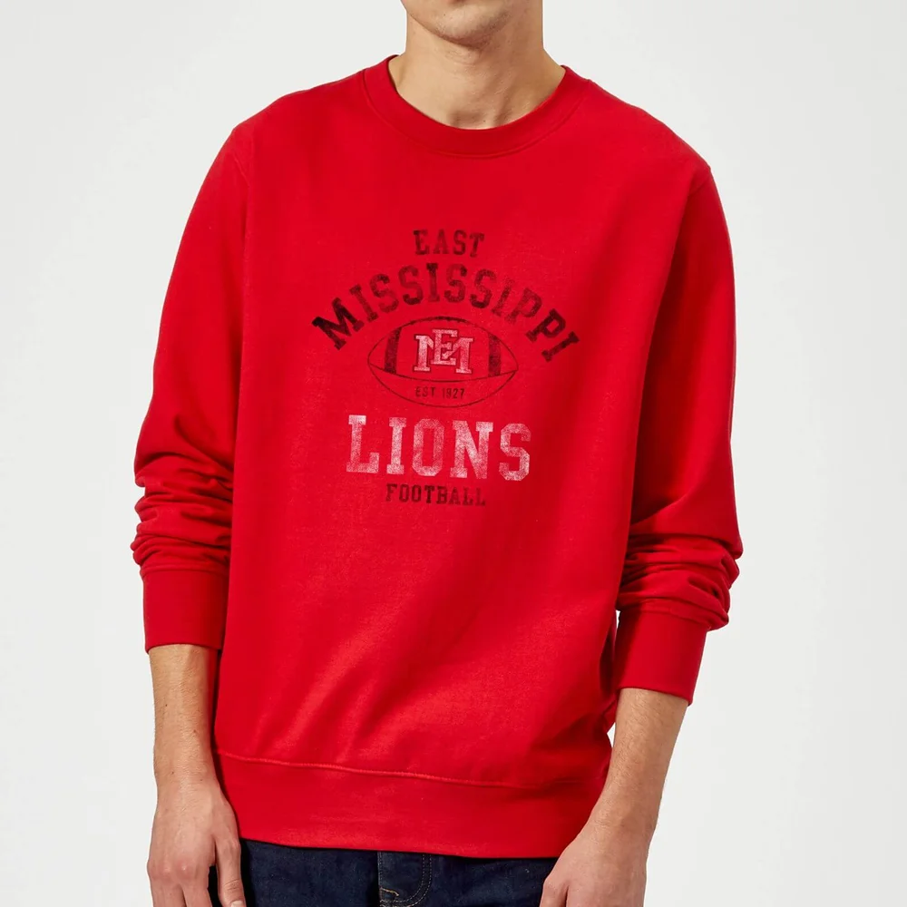 East Mississippi Community College Lions Football Distressed Sweatshirt - Red - S Image 1