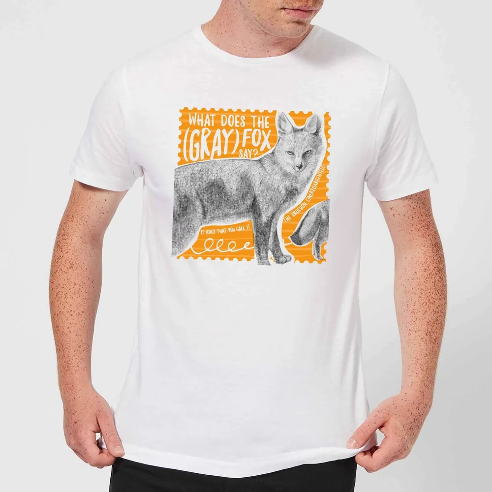 Natural History Museum What Does The Gray Fox Say? Men's T-Shirt - White - S - White Image 1