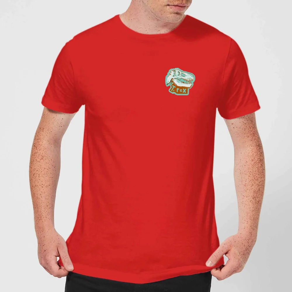 Natural History Museum T-Rex Badge Men's T-Shirt - Red - S - Red Image 1