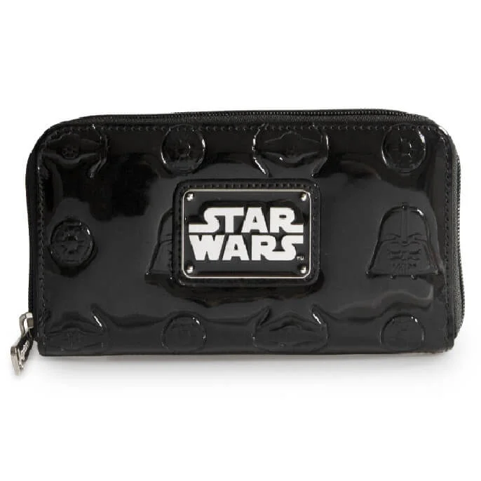 Loungefly Star Wars Darth Vader Darkside Black Patent Zip Wallet Image 1