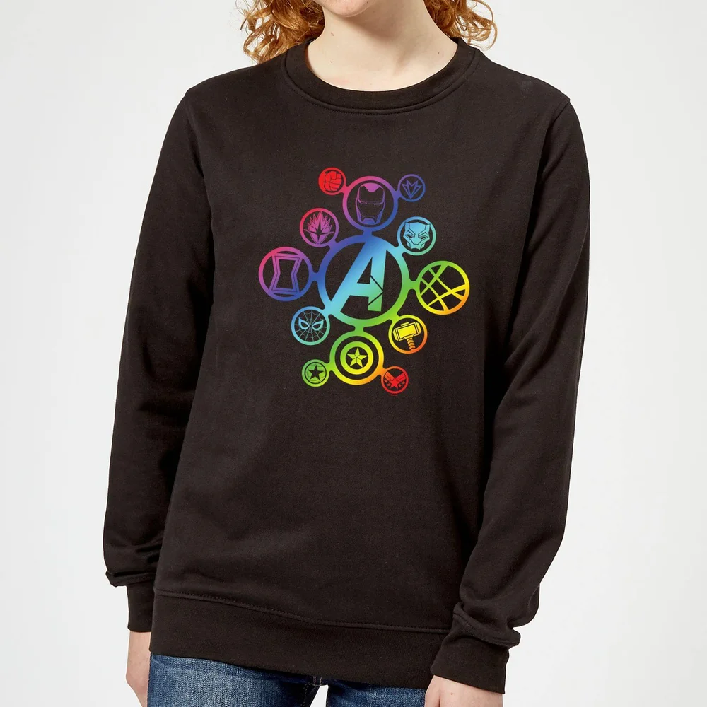 Avengers Rainbow Icon Women's Sweatshirt - Black - S Image 1
