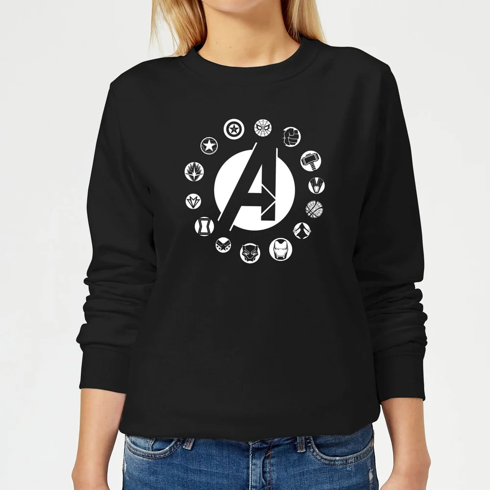 Avengers Team Logo Women's Sweatshirt - Black - S Image 1
