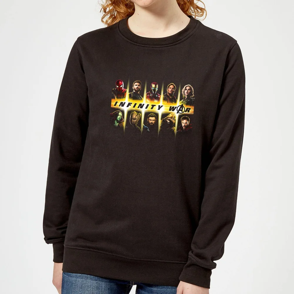 Avengers Team Lineup Women's Sweatshirt - Black - S Image 1
