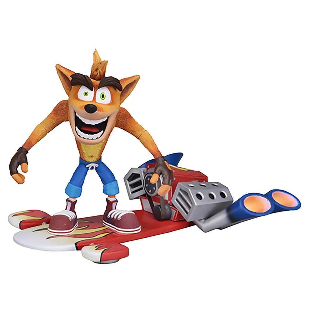 NECA Crash Bandicoot - 7" Action Figure - Deluxe Hoverboard Crash Image 1