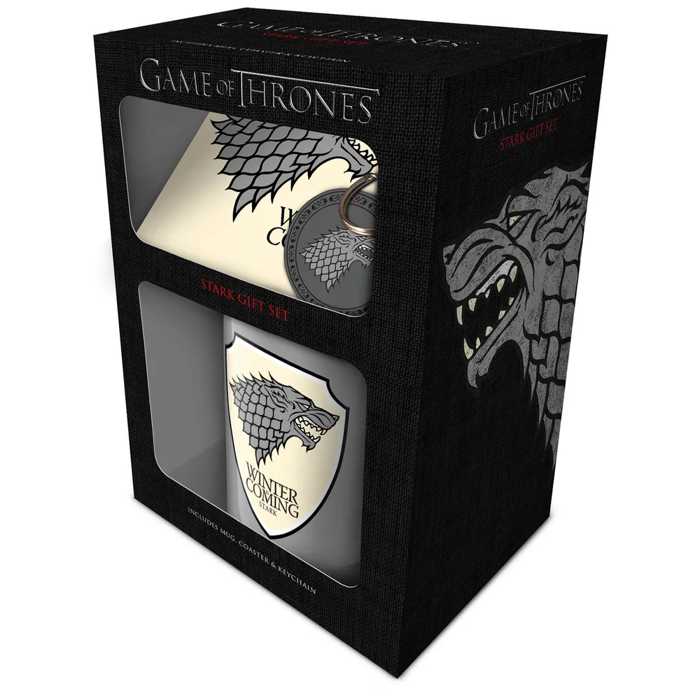 Game Of Thrones (Stark) Mug, Coaster and Keychain Set Image 1