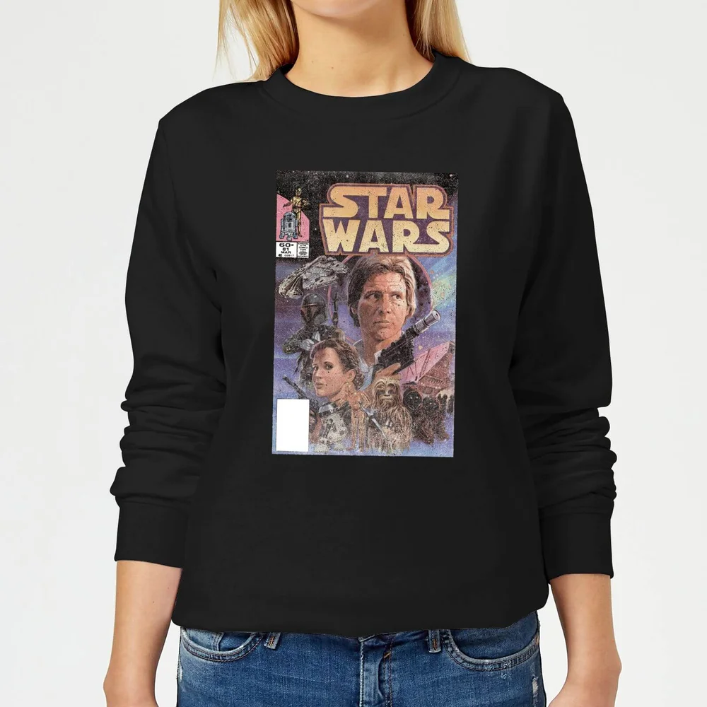 Star Wars Classic Comic Book Cover Women's Sweatshirt - Black - S Image 1